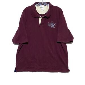 Walt Disney World 71 Polo Shirt Red Purple Mickey Crest Embroidered Logo Mens XL